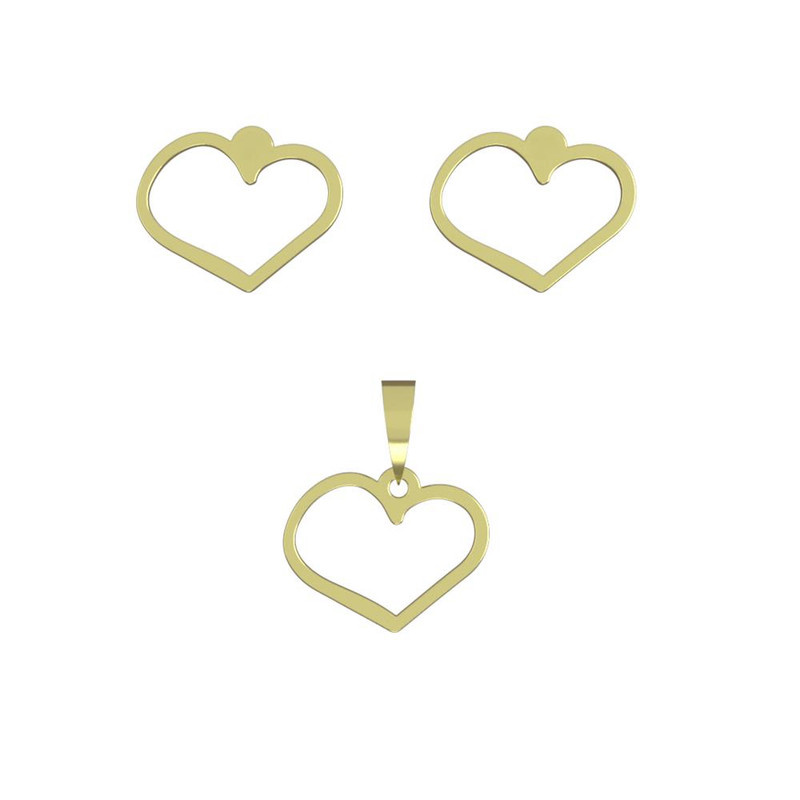 نیم ست طلا 18 عیار زنانه مدوپد مدل قلب کد NA17704 نیم ست طلا 18 عیار زنانه مدوپد مدل قلب کد NA17704