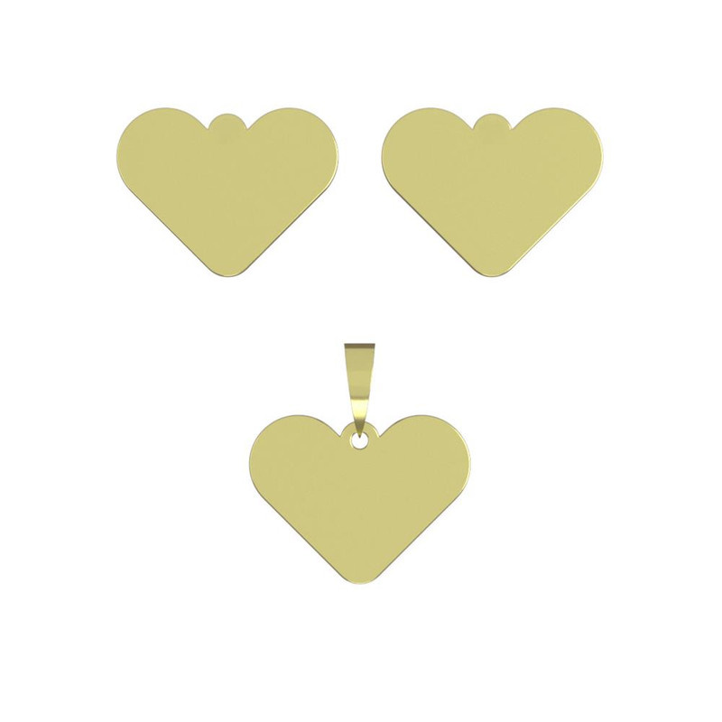 نیم ست طلا 18 عیار زنانه مدوپد مدل قلب کد NA17775