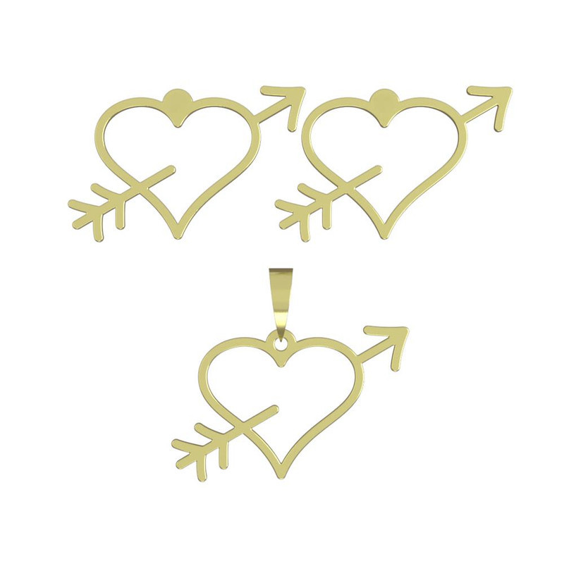 نیم ست طلا 18 عیار زنانه مدوپد مدل قلب کد NA17803 نیم ست طلا 18 عیار زنانه مدوپد مدل قلب کد NA17803