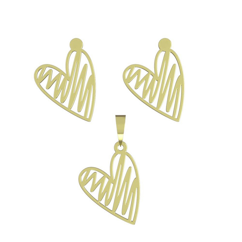 نیم ست طلا 18 عیار زنانه مدوپد مدل قلب کد NA17804 نیم ست طلا 18 عیار زنانه مدوپد مدل قلب کد NA17804