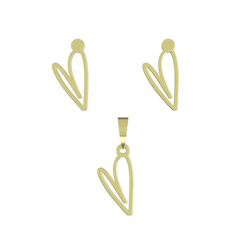 نیم ست طلا 18 عیار زنانه مدوپد مدل قلب کد NA17810 نیم ست طلا 18 عیار زنانه مدوپد مدل قلب کد NA17810