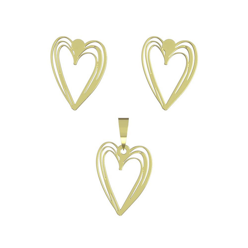 نیم ست طلا 18 عیار زنانه مدوپد مدل قلب کد NA17814 نیم ست طلا 18 عیار زنانه مدوپد مدل قلب کد NA17814