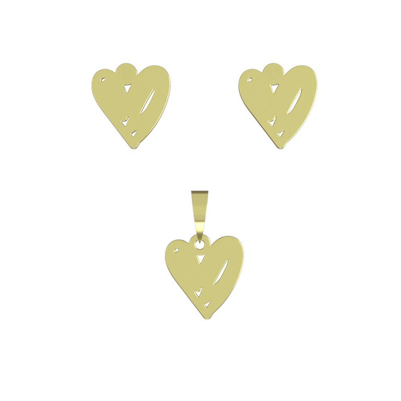 نیم ست طلا 18 عیار زنانه مدوپد مدل قلب کد NA17820