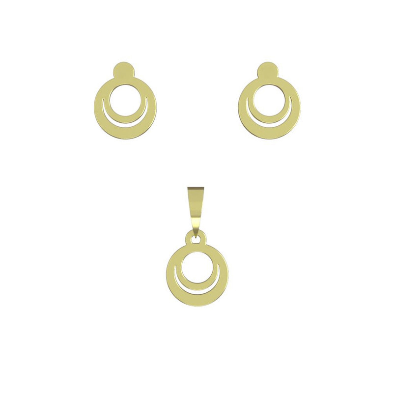 نیم ست طلا 18 عیار زنانه مدوپد مدل دایره کد NA10578