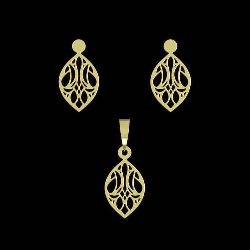 نیم ست طلا 18 عیار زنانه مدوپد مدل اسلیمی کد NA10587