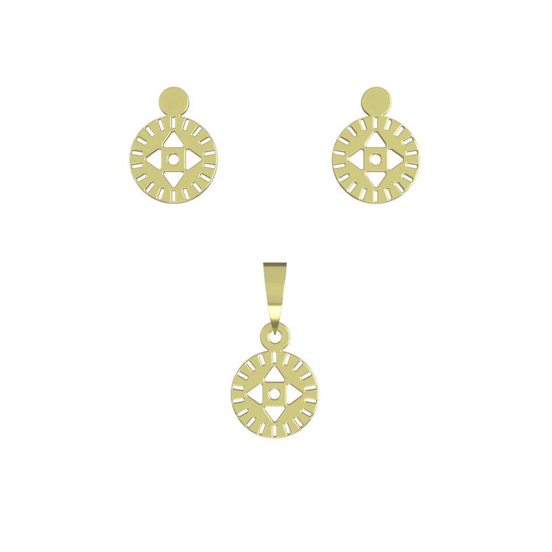 نیم ست طلا 18 عیار زنانه مدوپد مدل دایره کد NA10607