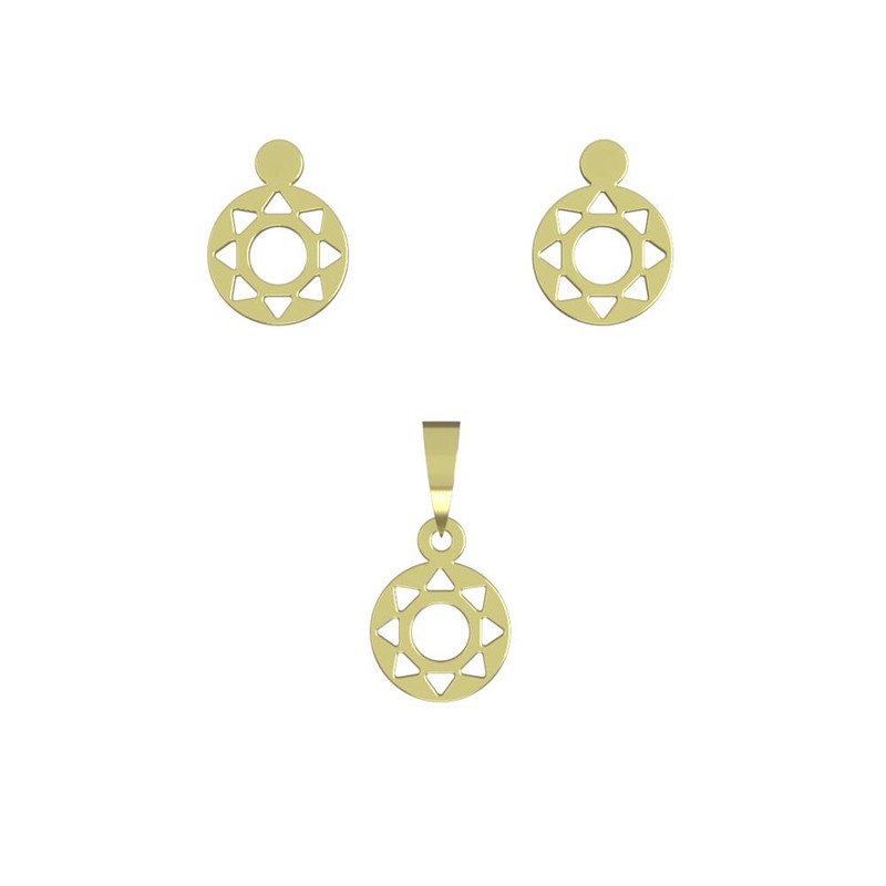 نیم ست طلا 18 عیار زنانه مدوپد مدل دایره کد NA10609