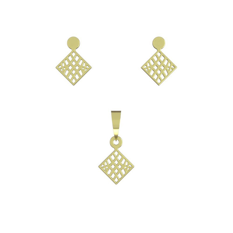 نیم ست طلا 18 عیار زنانه مدوپد مدل لوزی کد NA10610 نیم ست طلا 18 عیار زنانه مدوپد مدل لوزی کد NA10610