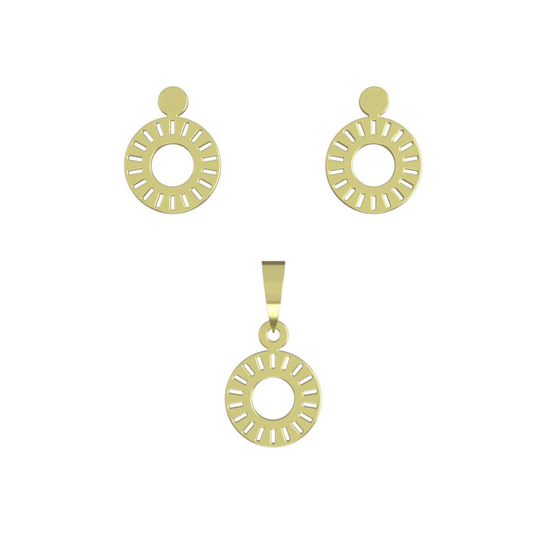 نیم ست طلا 18 عیار زنانه مدوپد مدل دایره کد NA10616 نیم ست طلا 18 عیار زنانه مدوپد مدل دایره کد NA10616