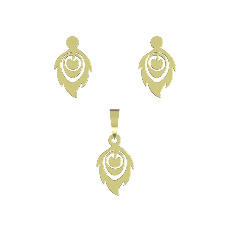 نیم ست طلا 18 عیار زنانه مدوپد مدل برگ کد NA10633 نیم ست طلا 18 عیار زنانه مدوپد مدل برگ کد NA10633