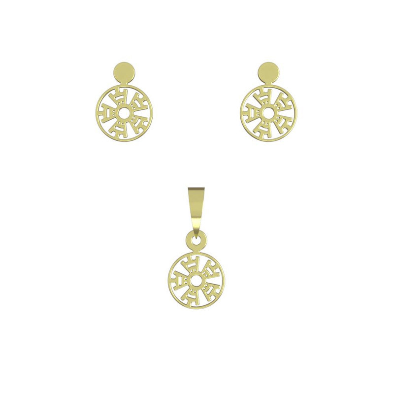 نیم ست طلا 18 عیار زنانه مدوپد مدل دایره کد NA10658 نیم ست طلا 18 عیار زنانه مدوپد مدل دایره کد NA10658