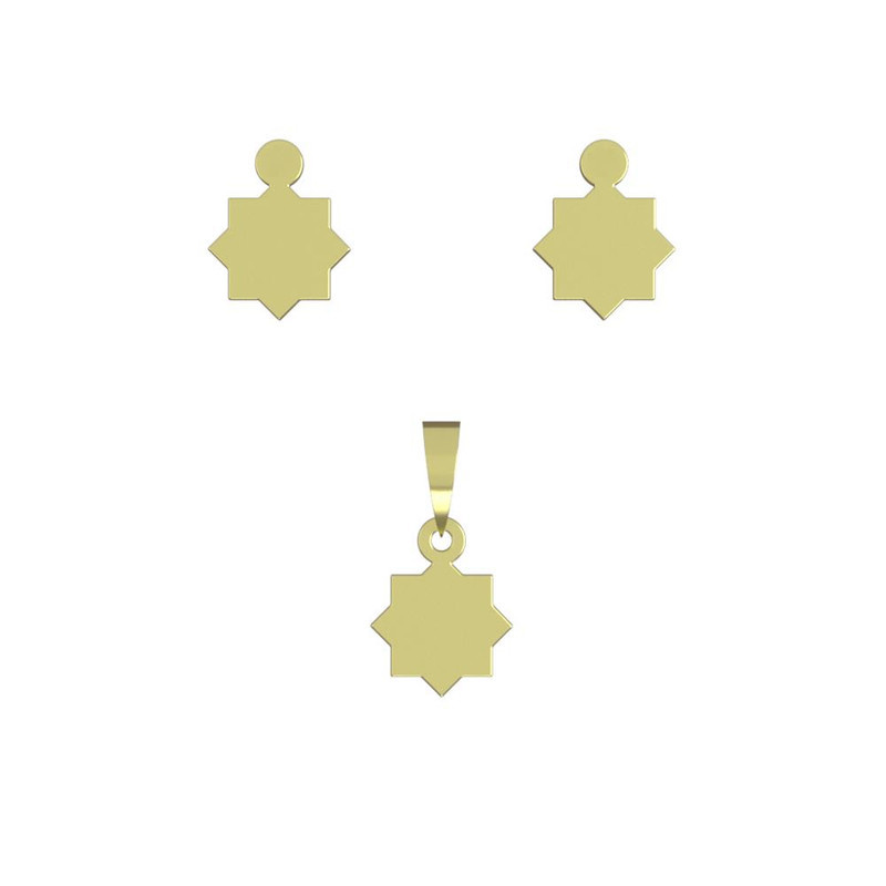 نیم ست طلا 18 عیار زنانه مدوپد مدل اسلیمی کد NA10656 نیم ست طلا 18 عیار زنانه مدوپد مدل اسلیمی کد NA10656