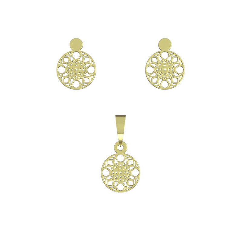 نیم ست طلا 18 عیار زنانه مدوپد مدل دایره کد NA10668 نیم ست طلا 18 عیار زنانه مدوپد مدل دایره کد NA10668