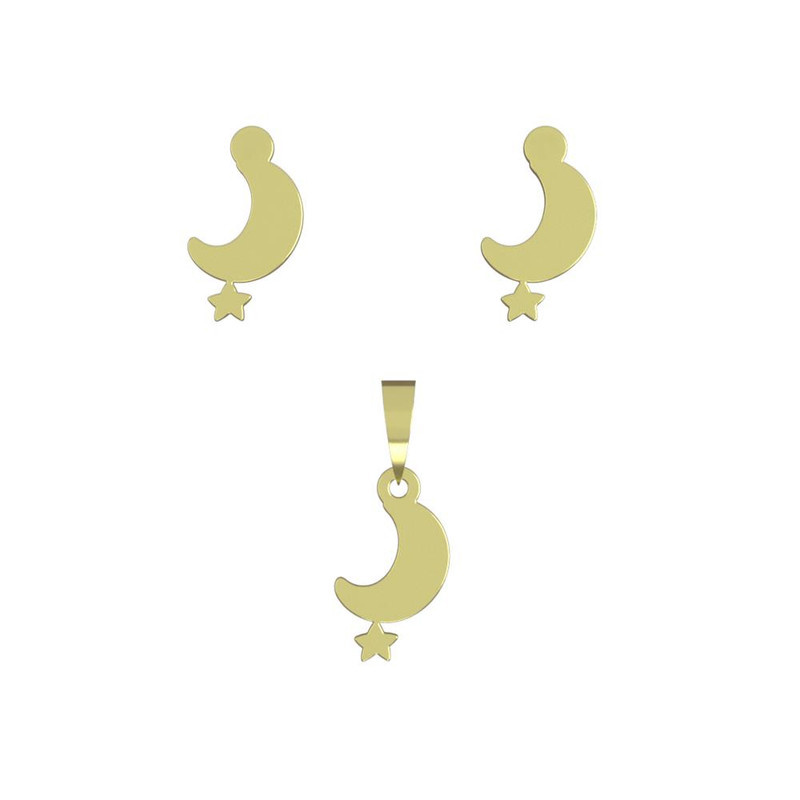 نیم ست طلا 18 عیار زنانه مدوپد مدل ماه و ستاره کد NA10686 نیم ست طلا 18 عیار زنانه مدوپد مدل ماه و ستاره کد NA10686