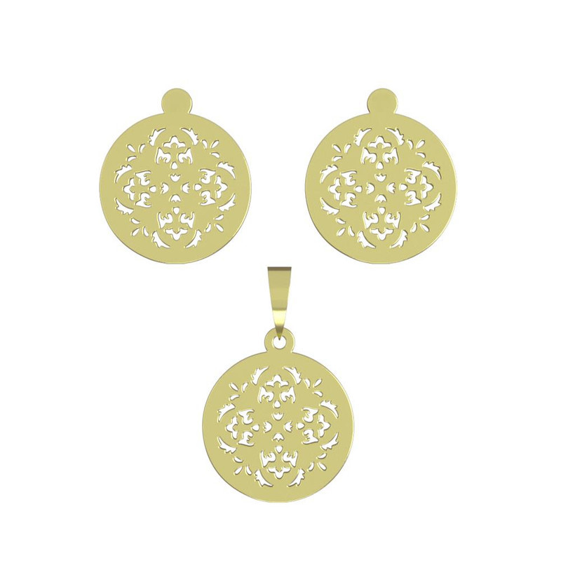 نیم ست طلا 18 عیار زنانه مدوپد مدل دایره کد NA10721 نیم ست طلا 18 عیار زنانه مدوپد مدل دایره کد NA10721