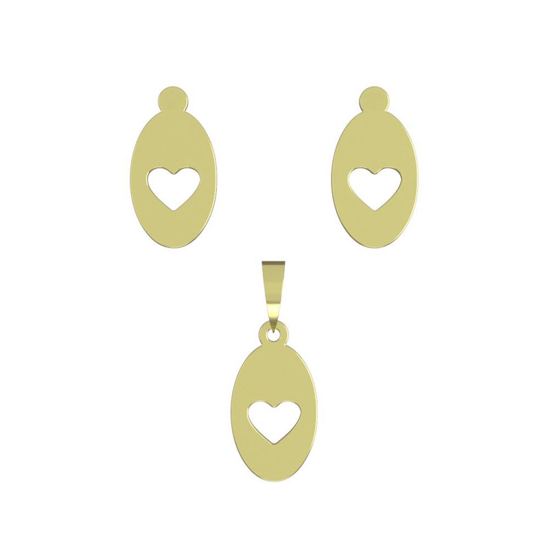 نیم ست طلا 18 عیار زنانه مدوپد مدل قلب کد NA10736 نیم ست طلا 18 عیار زنانه مدوپد مدل قلب کد NA10736