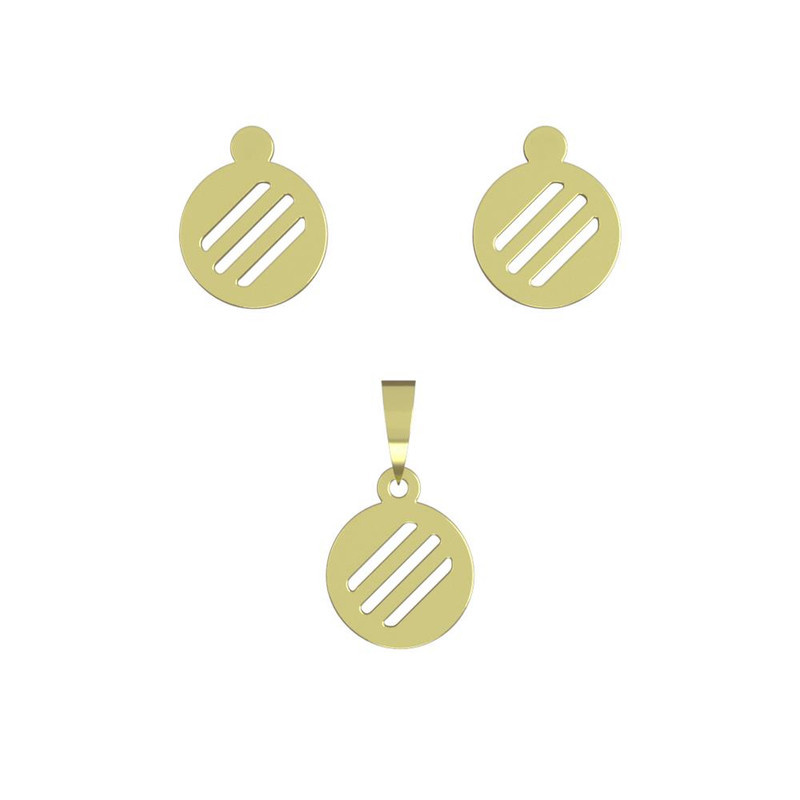 نیم ست طلا 18 عیار زنانه مدوپد مدل دایره کد NA10744 نیم ست طلا 18 عیار زنانه مدوپد مدل دایره کد NA10744