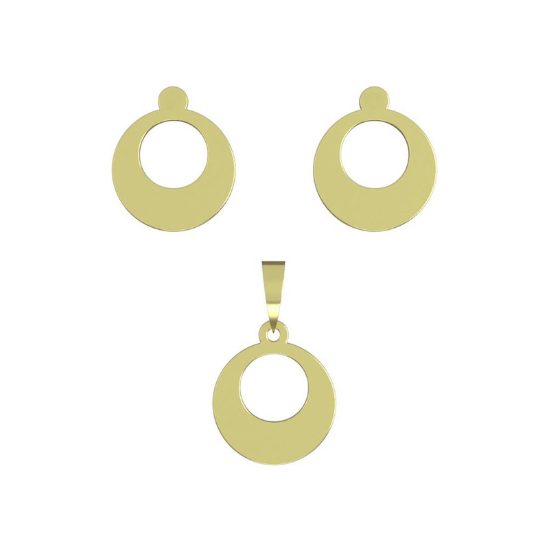 نیم ست طلا 18 عیار زنانه مدوپد مدل دایره کد NA10758 نیم ست طلا 18 عیار زنانه مدوپد مدل دایره کد NA10758