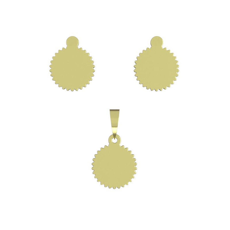 نیم ست طلا 18 عیار زنانه مدوپد مدل دایره کد NA10830 نیم ست طلا 18 عیار زنانه مدوپد مدل دایره کد NA10830