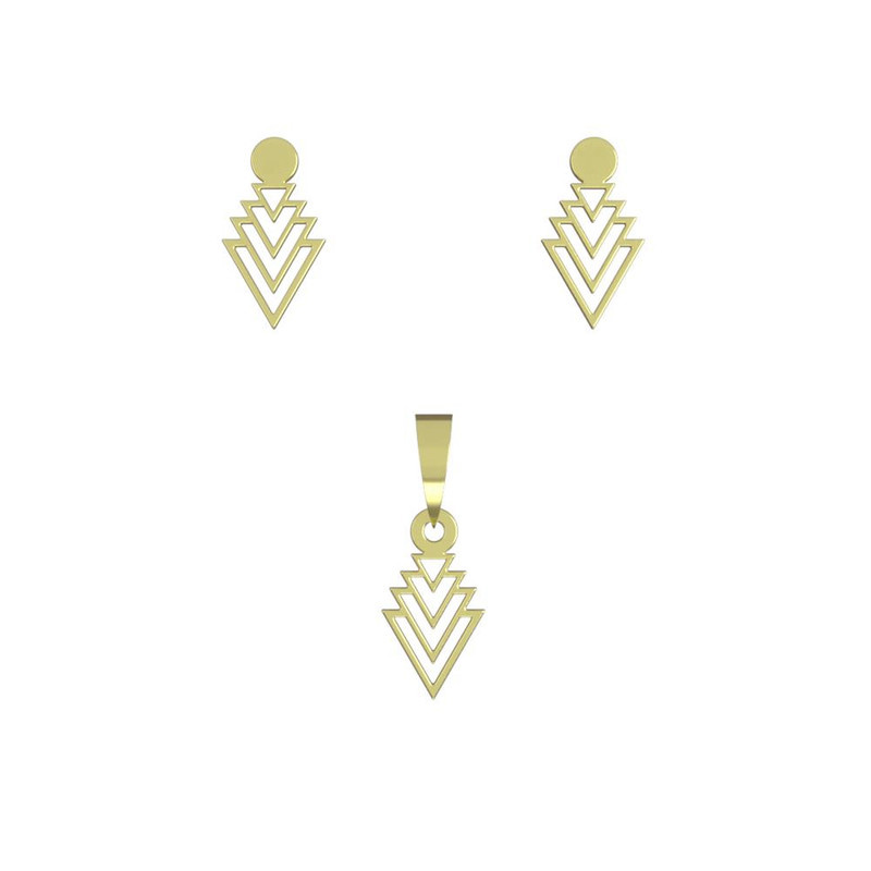 نیم ست طلا 18 عیار زنانه مدوپد مدل مثلث کد NA10871