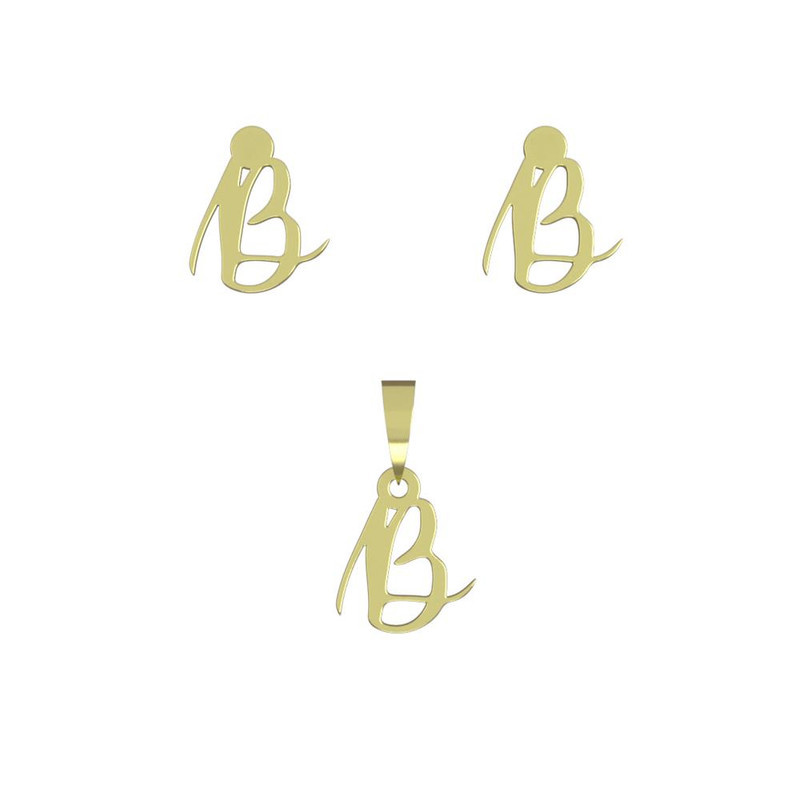 نیم ست طلا 18 عیار زنانه مدوپد مدل حرف B کد NA10884 نیم ست طلا 18 عیار زنانه مدوپد مدل حرف B کد NA10884