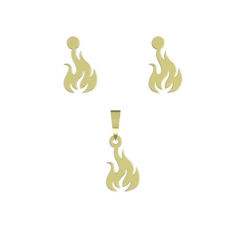 نیم ست طلا 18 عیار زنانه مدوپد مدل آتش کد NA10903 نیم ست طلا 18 عیار زنانه مدوپد مدل آتش کد NA10903