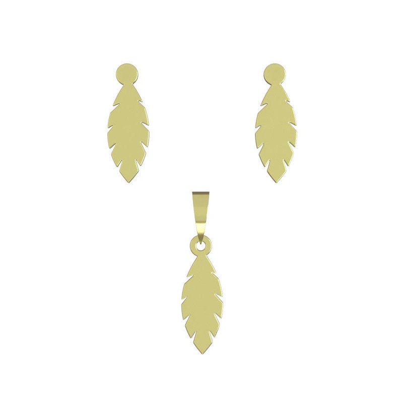 نیم ست طلا 18 عیار زنانه مدوپد مدل برگ کد NA10915 نیم ست طلا 18 عیار زنانه مدوپد مدل برگ کد NA10915