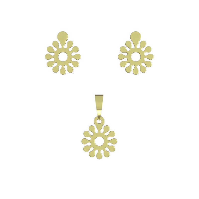 نیم ست طلا 18 عیار زنانه مدوپد مدل گل کد NA10930 نیم ست طلا 18 عیار زنانه مدوپد مدل گل کد NA10930