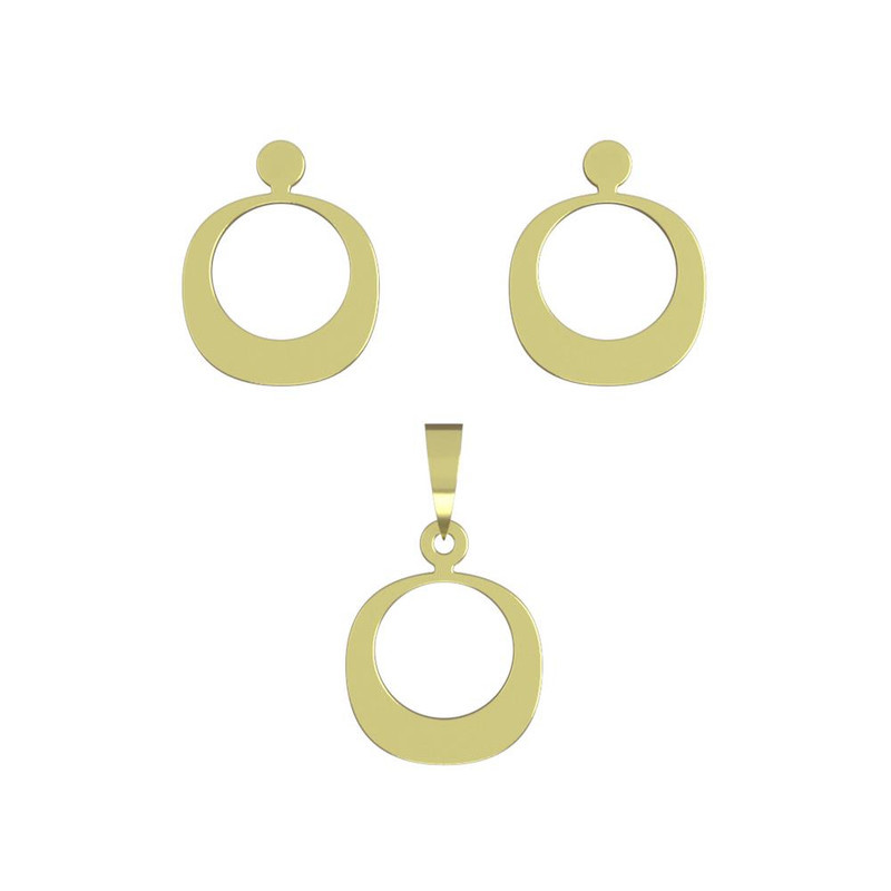 نیم ست طلا 18 عیار زنانه مدوپد مدل دایره کد NA10949 نیم ست طلا 18 عیار زنانه مدوپد مدل دایره کد NA10949