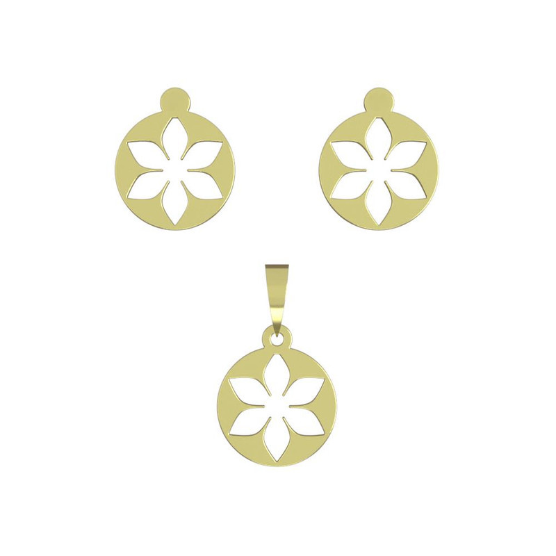 نیم ست طلا 18 عیار زنانه مدوپد مدل گل کد NA10950 نیم ست طلا 18 عیار زنانه مدوپد مدل گل کد NA10950