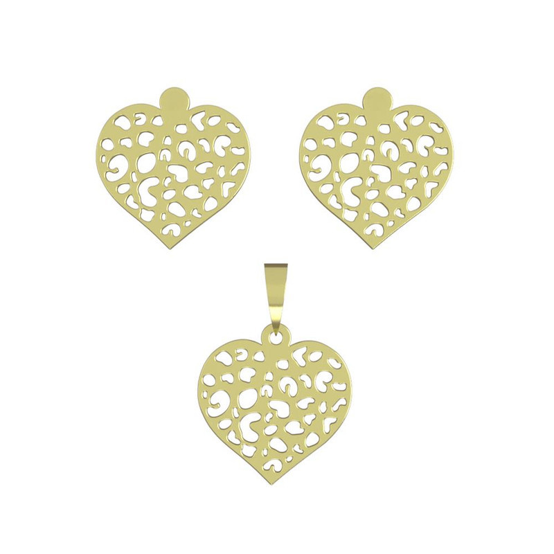 نیم ست طلا 18 عیار زنانه مدوپد مدل قلب کد NA10952 نیم ست طلا 18 عیار زنانه مدوپد مدل قلب کد NA10952