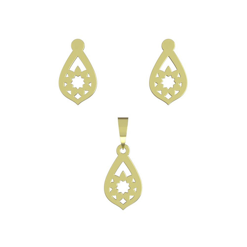 نیم ست طلا 18 عیار زنانه مدوپد مدل گل کد NA10956 نیم ست طلا 18 عیار زنانه مدوپد مدل گل کد NA10956