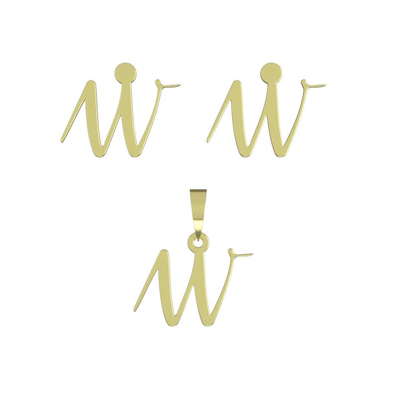 نیم ست طلا 18 عیار زنانه مدوپد مدل حرف w کد NA10969 نیم ست طلا 18 عیار زنانه مدوپد مدل حرف w کد NA10969