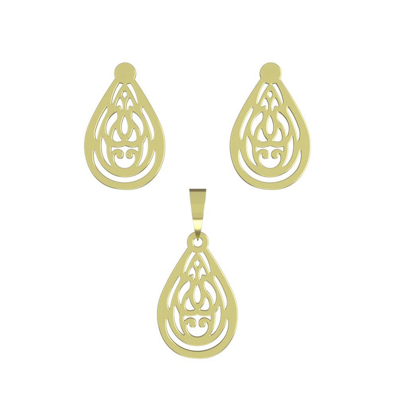 نیم ست طلا 18 عیار زنانه مدوپد مدل اشک کد NA10980 نیم ست طلا 18 عیار زنانه مدوپد مدل اشک کد NA10980