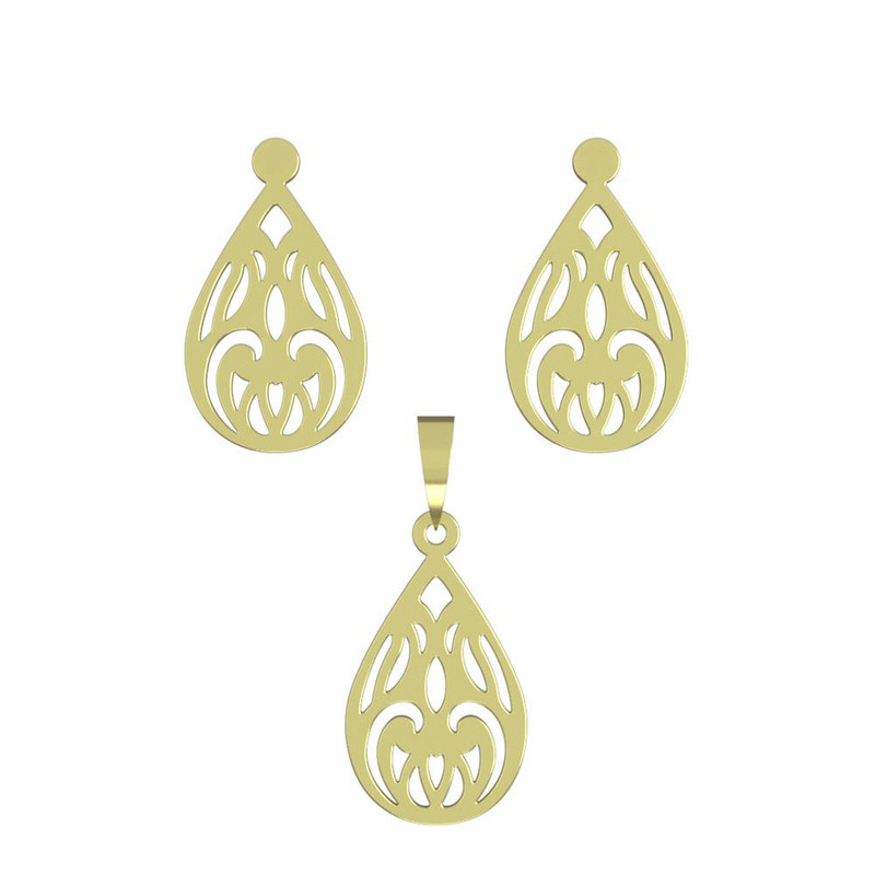 نیم ست طلا 18 عیار زنانه مدوپد مدل اشک کد NA10996 نیم ست طلا 18 عیار زنانه مدوپد مدل اشک کد NA10996