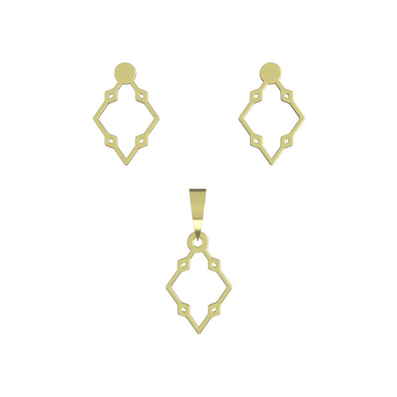 نیم ست طلا 18 عیار زنانه مدوپد مدل لوزی کد NA10997 نیم ست طلا 18 عیار زنانه مدوپد مدل لوزی کد NA10997