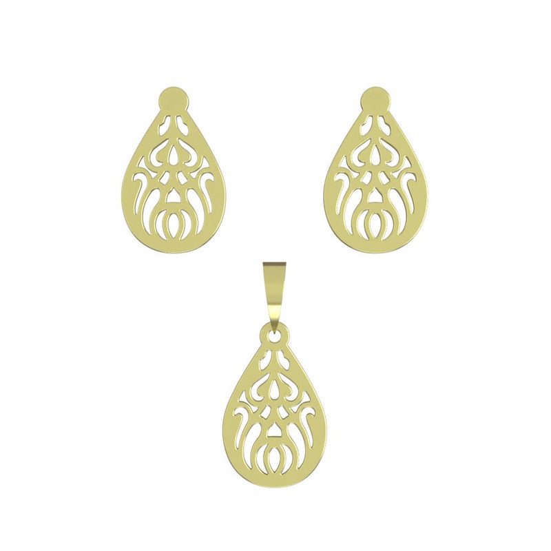 نیم ست طلا 18 عیار زنانه مدوپد مدل اشک کد NA11012 نیم ست طلا 18 عیار زنانه مدوپد مدل اشک کد NA11012