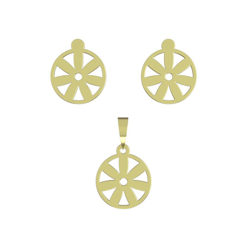 نیم ست طلا 18 عیار زنانه مدوپد مدل گل کد NA11024 نیم ست طلا 18 عیار زنانه مدوپد مدل گل کد NA11024