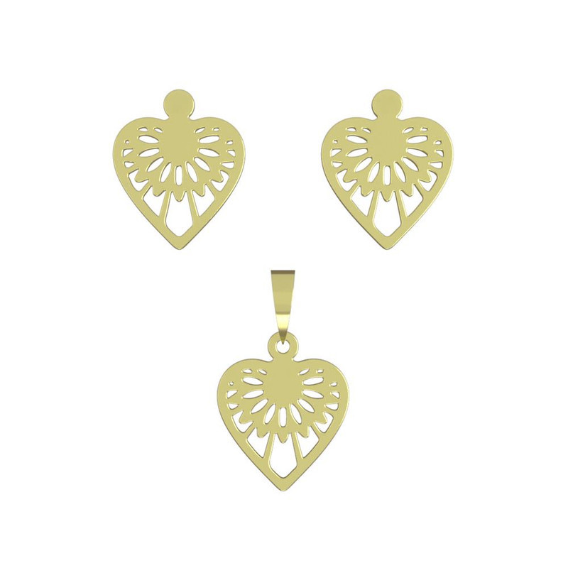 نیم ست طلا 18 عیار زنانه مدوپد مدل قلب کد NA11032 نیم ست طلا 18 عیار زنانه مدوپد مدل قلب کد NA11032