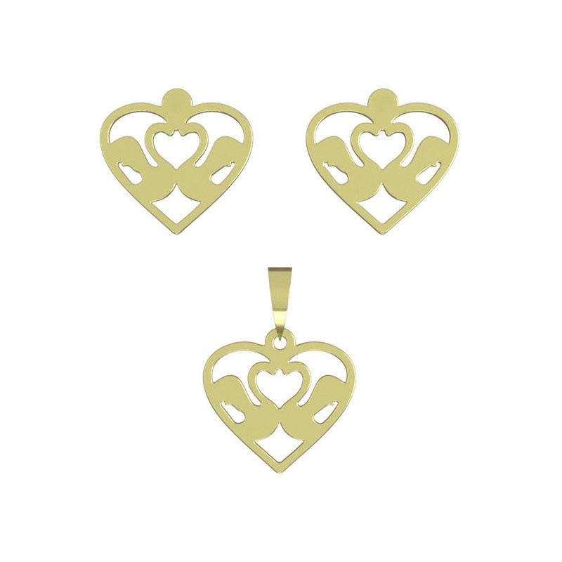 نیم ست طلا 18 عیار زنانه مدوپد مدل قلب کد NA11035 نیم ست طلا 18 عیار زنانه مدوپد مدل قلب کد NA11035