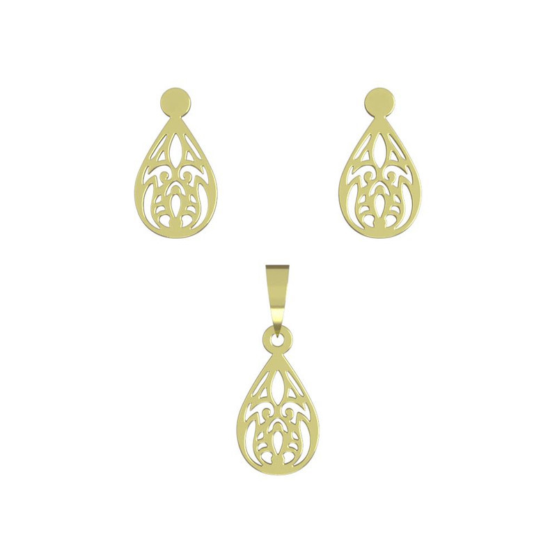 نیم ست طلا 18 عیار زنانه مدوپد مدل اشک کد NA11041 نیم ست طلا 18 عیار زنانه مدوپد مدل اشک کد NA11041