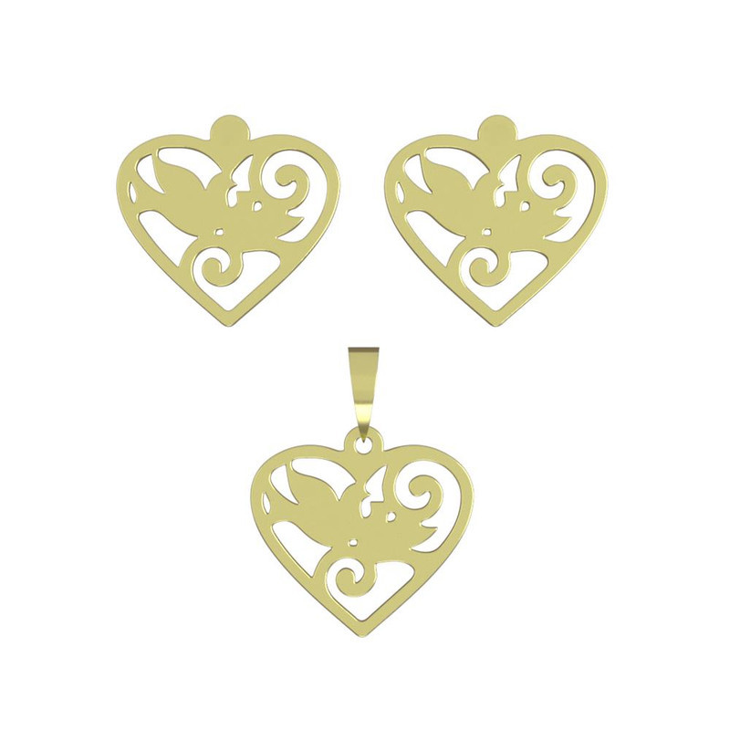 نیم ست طلا 18 عیار زنانه مدوپد مدل قلب کد NA11046 نیم ست طلا 18 عیار زنانه مدوپد مدل قلب کد NA11046