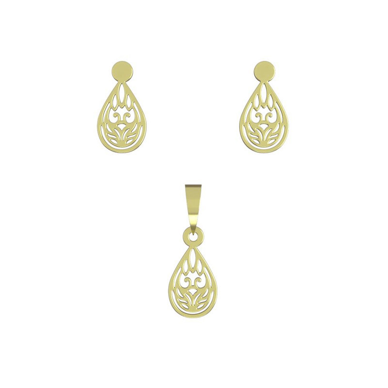 نیم ست طلا 18 عیار زنانه مدوپد مدل اشک کد NA11056 نیم ست طلا 18 عیار زنانه مدوپد مدل اشک کد NA11056