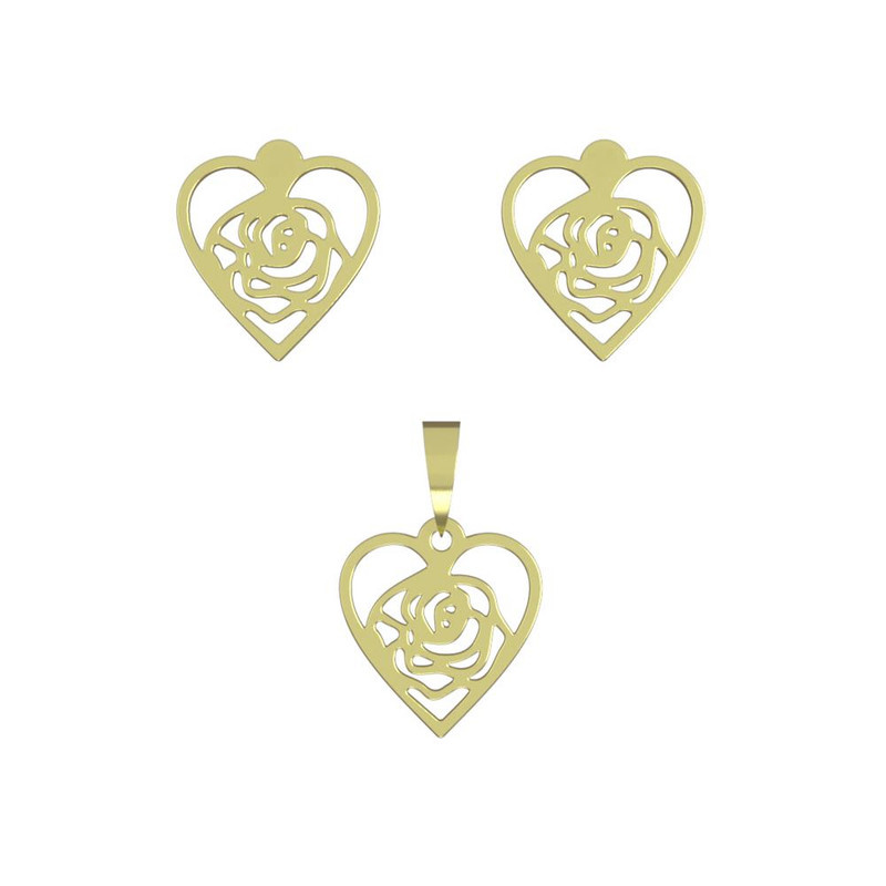 نیم ست طلا 18 عیار زنانه مدوپد مدل قلب کد NA11062 نیم ست طلا 18 عیار زنانه مدوپد مدل قلب کد NA11062