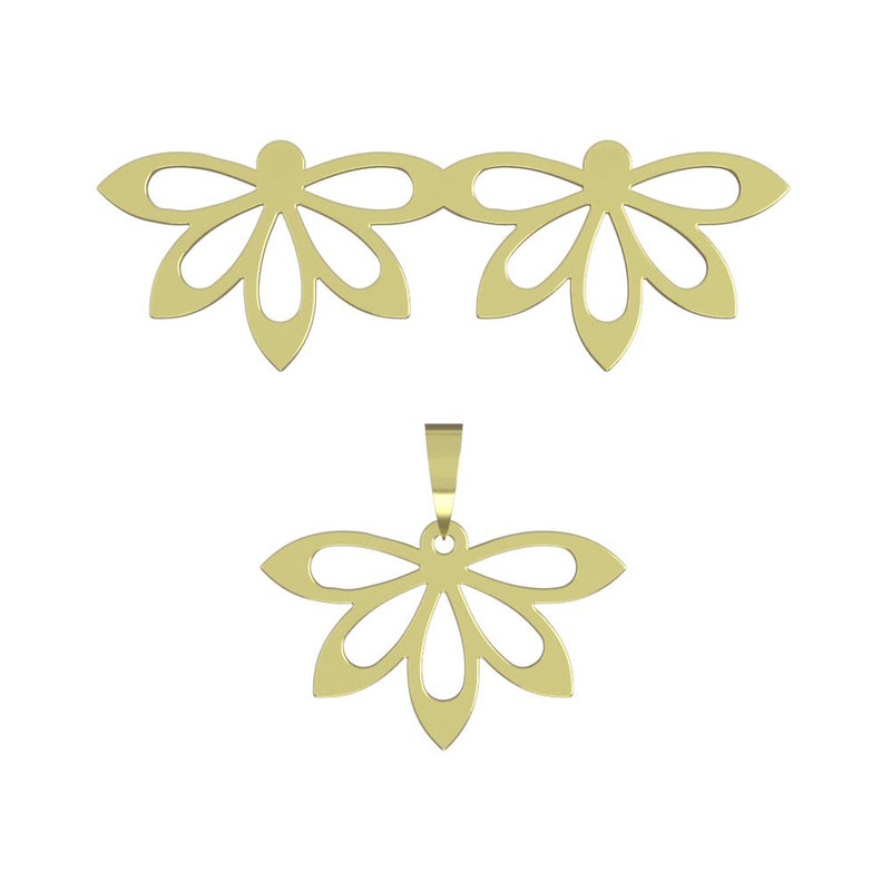 نیم ست طلا 18 عیار زنانه مدوپد مدل گل کد NA11068 نیم ست طلا 18 عیار زنانه مدوپد مدل گل کد NA11068