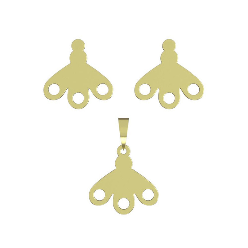 نیم ست طلا 18 عیار زنانه مدوپد مدل هندسی کد NA11080