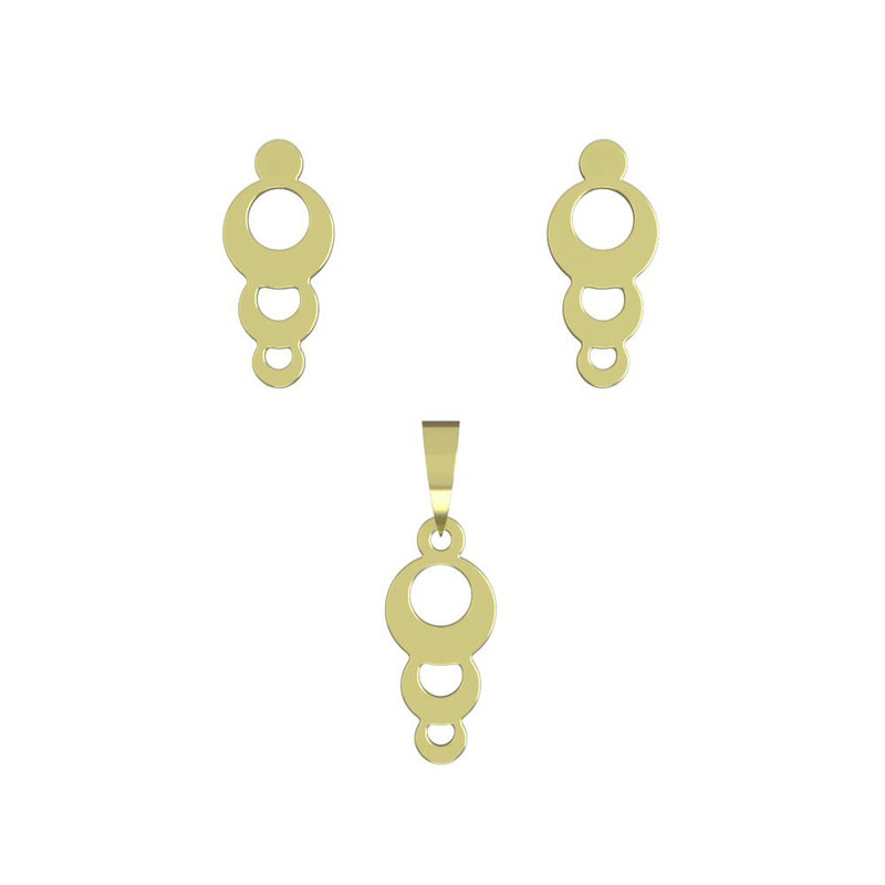 نیم ست طلا 18 عیار زنانه مدوپد مدل حلقه کد NA11086