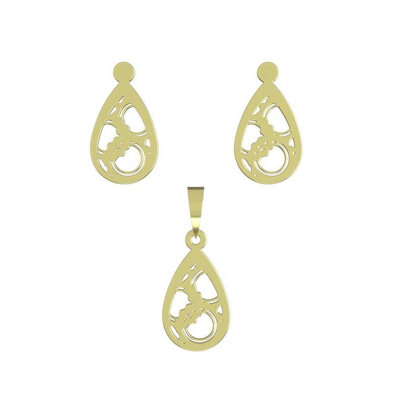 نیم ست طلا 18 عیار زنانه مدوپد مدل اشک کد NA11087 نیم ست طلا 18 عیار زنانه مدوپد مدل اشک کد NA11087