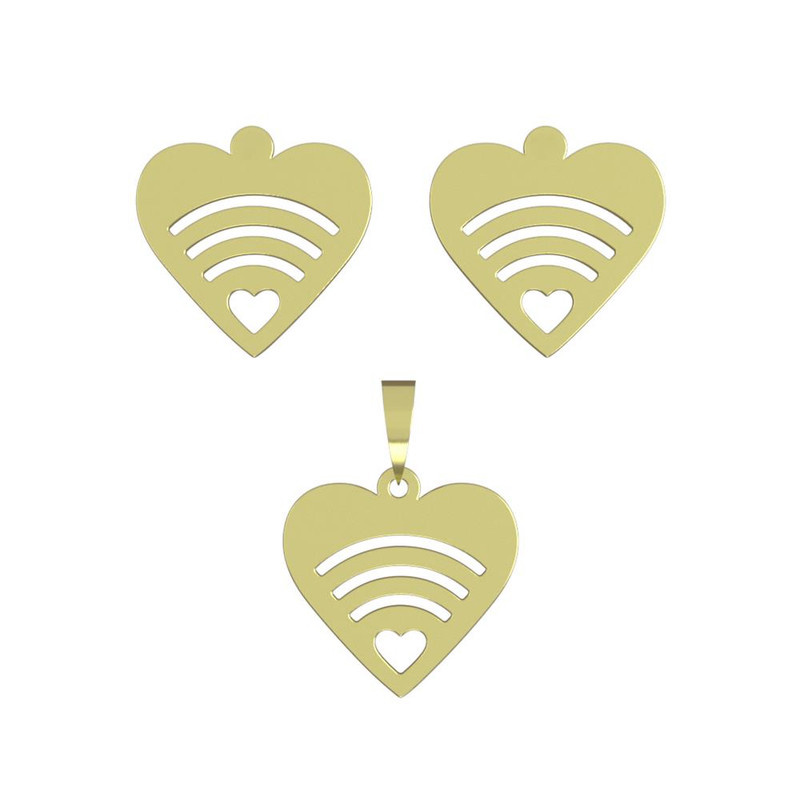 نیم ست طلا 18 عیار زنانه مدوپد مدل قلب کد NA11100 نیم ست طلا 18 عیار زنانه مدوپد مدل قلب کد NA11100