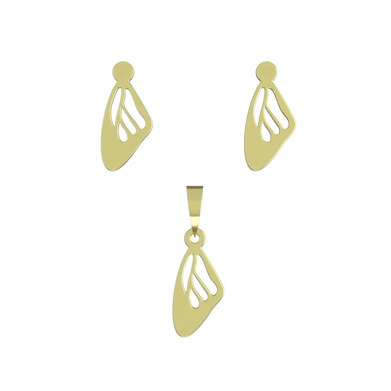 نیم ست طلا 18 عیار زنانه مدوپد مدل بال پروانه کد NA11102 نیم ست طلا 18 عیار زنانه مدوپد مدل بال پروانه کد NA11102